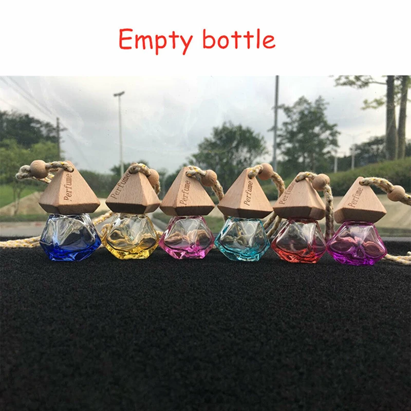 10pcs Empty Car Diffuser Bottles Colorful Car Air Freshener Perfume Bottle Triangular Cap Car Air Freshener Bottle Empty Hanging