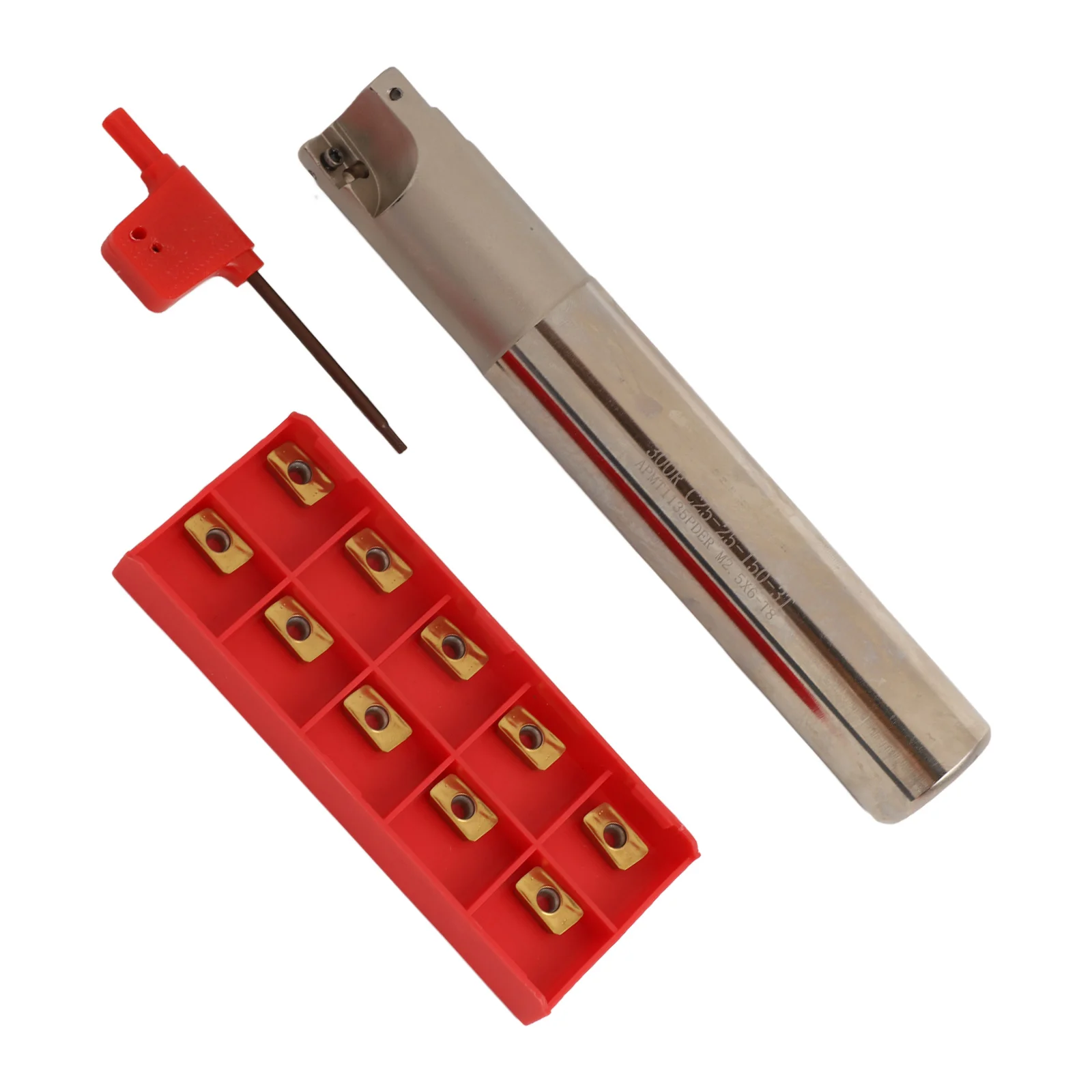 CNC Milling Tool Holder 300R C25-25-200-3F with APMT1135PDER Inserts for Machining of Steel and Cast Iron Components