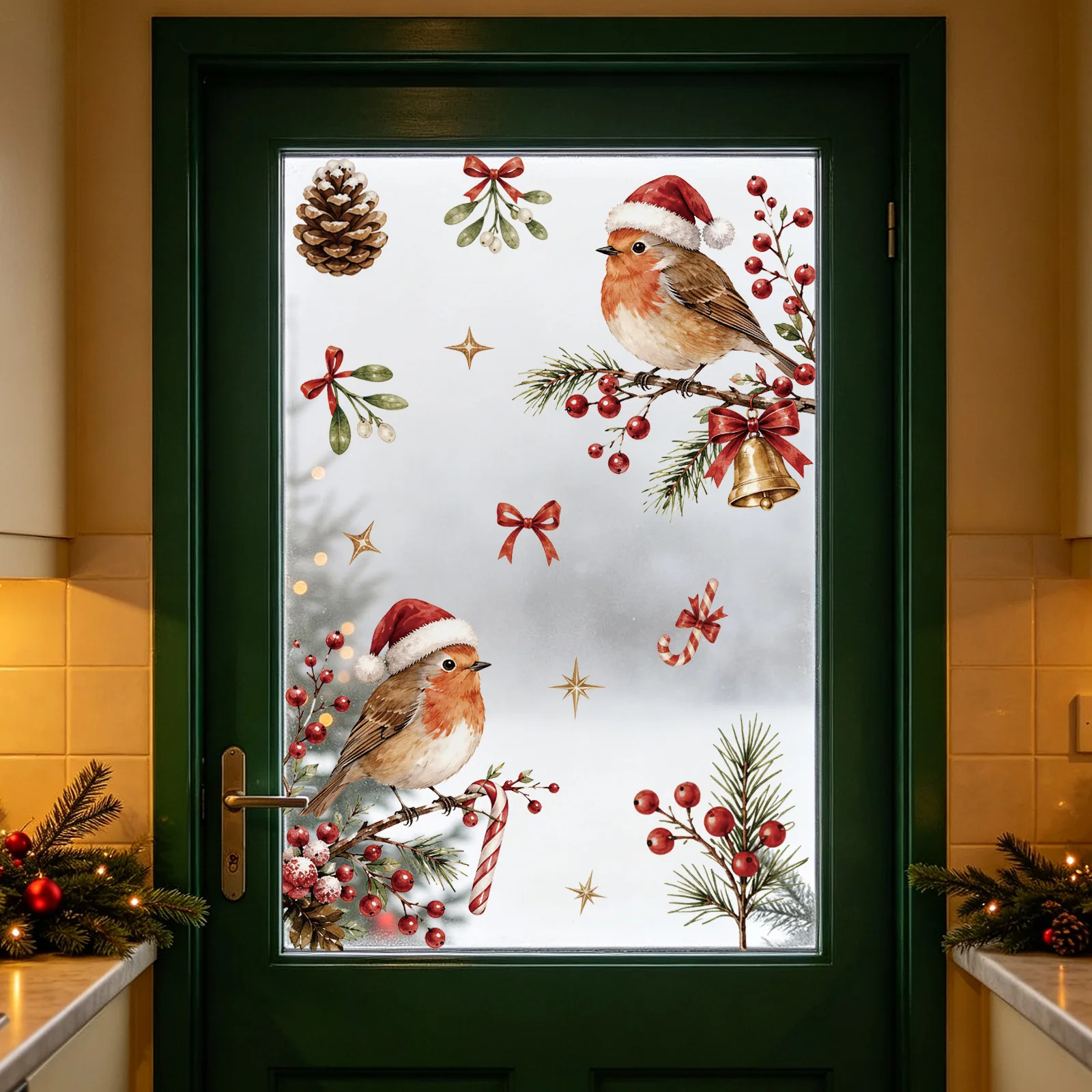 Festive Christmas Window Decal - Snowflake Window Decal 评论和价格