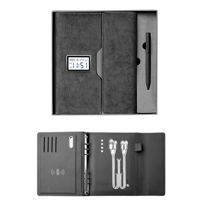 

2025customized.High-end Multiple Function Notebook with Wireless Charging and Powerbank Company Celebration and Meeting Gif