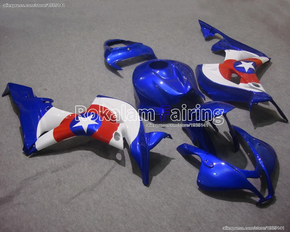 

For Honda CBR600RR 2007 2008 F5 CBR600 RR CBR 07 08 CBR-600RR Popular Design Blue Red White Motorcycle Hull (Injection molding)