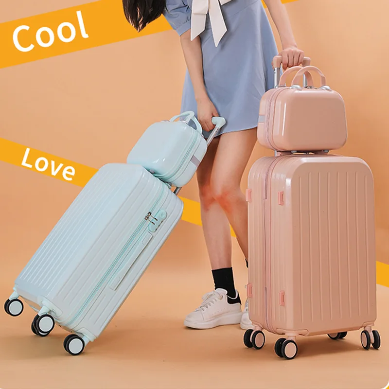 New High-value Suitcase for Female Students Small Lightweight Trolley Case Men\'s Suitcase Lockbox 20 Inch 24 Tide