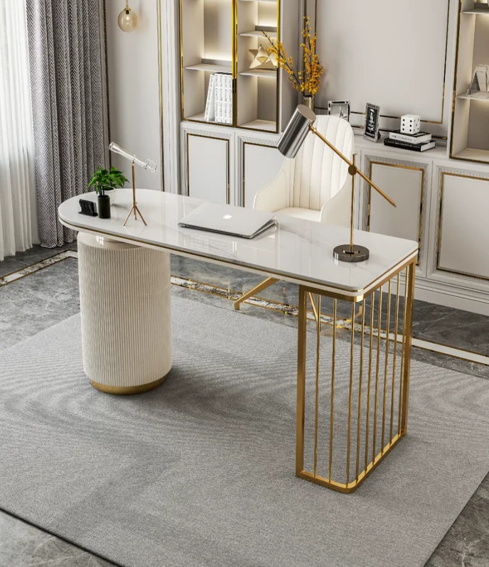 

*d forModern Marble Table Office Desk Furniture with Drawer Marble Table boss Desk Cabinet Home Office Desk*