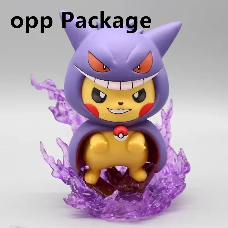 Zestaw figurek Pokemon 12 cm - Pikachu Gengar Charizard, model cosplay, urocza figurka kolekcjonerska, prezent dla fanów anime