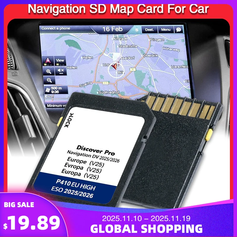 

GPS Accessories Update Europa Map DV V25 Version 2025-2026 Navigation SD Card for VW Golf Passat Touran Discover Pro Sat Navi