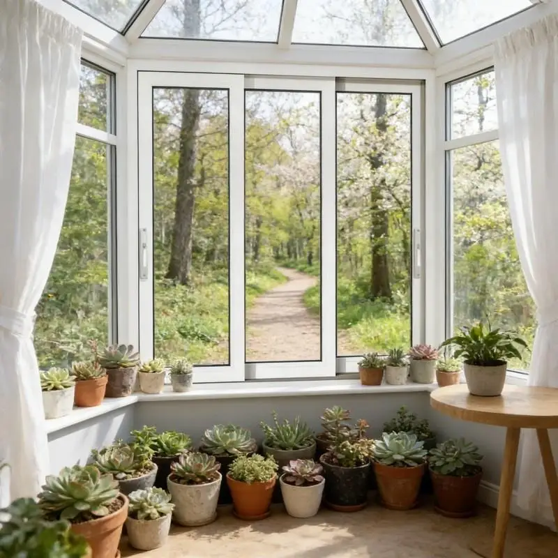 

Опция ламинированного безопасного стекла для повышения ударопрочности для раздвижных окон из ПВХ.