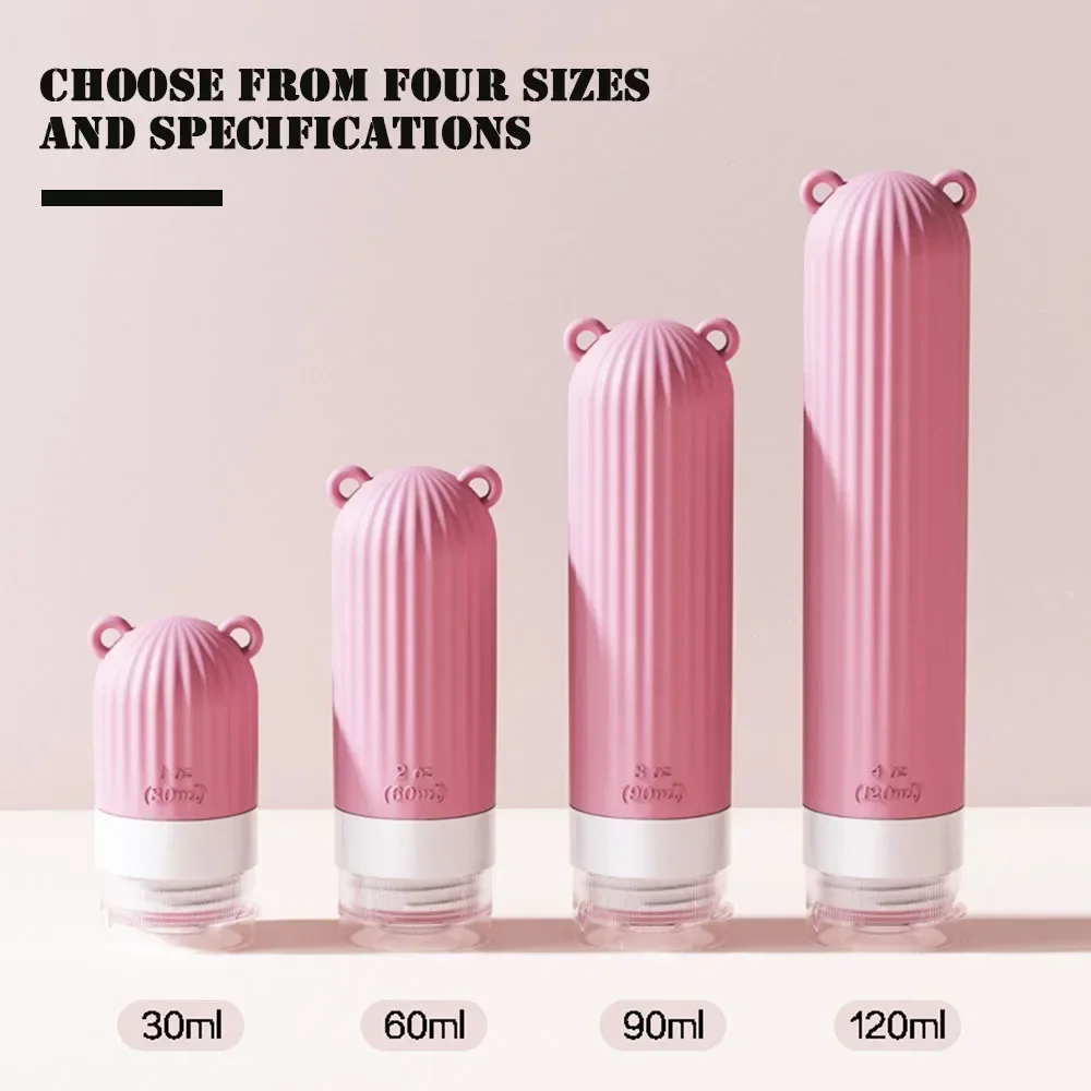 Silicone Cosmetic Container Dispenser Squeeze Bottle Flip Cap 30ml 60ml 90ml 120ml Lotion Bottle Portable Travel Cans Storage