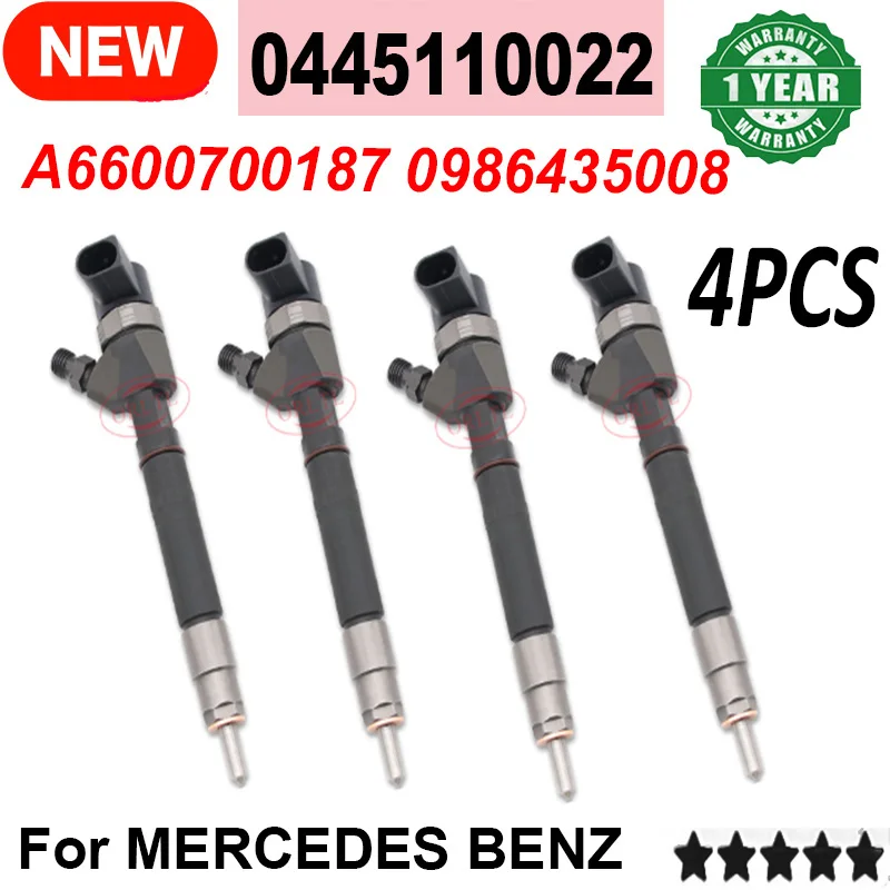 4PCS 6600700187 0445110023 Common Rail Injector NOZZLE 0 445 110 023 0986435008 for Bosch MERCEDES For SMART 0001587V002