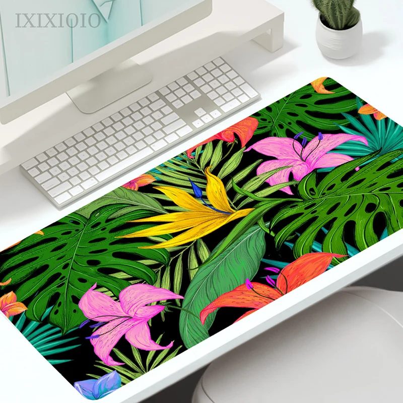 Mouse Pad Gaming Green Tropical Leaves Plant XL New Computer Mousepad XXL keyboard pad Carpet Soft Non-Slip Computer Mice Pad