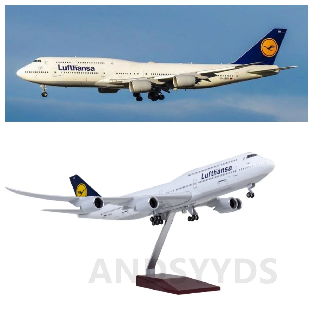 

B747 Lufthansa Airplane Model 1/150 Airline 747 Plane Model Light and Wheel Landing Gear Plastic Resin Plane Model Toy