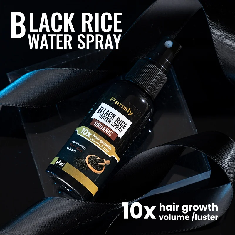 Hair Spray Anti Hair Loss Leave-in Scalp Natural Black Rice Water Hair Growth Spray