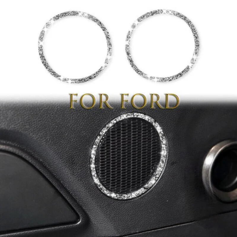 

A+ Bling Diamond Car Door Side Speaker Frame Trim Cover For Ford Mustang 2015-20