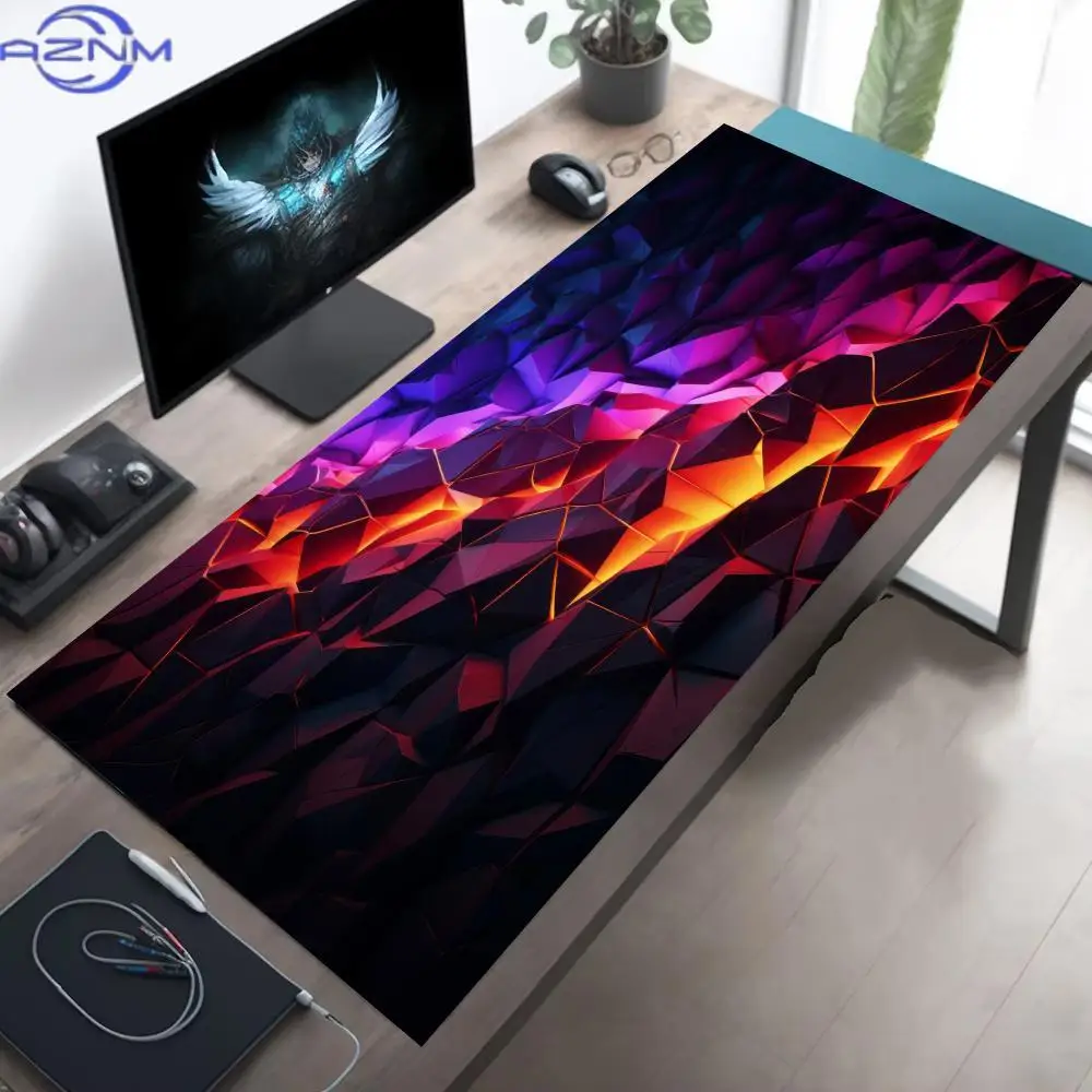 Geometric Pattern 3D Mouse Pad XXL Computer Laptop Mousepads Office Large Gaming Mousepad Rubber Bottom Non-Slip Long Desk Mat
