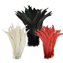 Penas de galo natural para artesanato DIY, Handwork Party Plume, Decoração de carnaval Headwear, atacado, 25-40cm, 100pcs