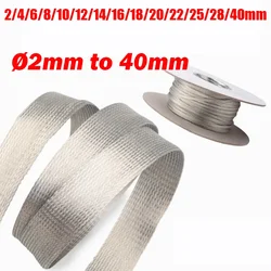 Braided Ground Strap Grounding Tinned Copper Flat Braid 2mm to 40mm Shielding Braided Sleeving Cable Harness