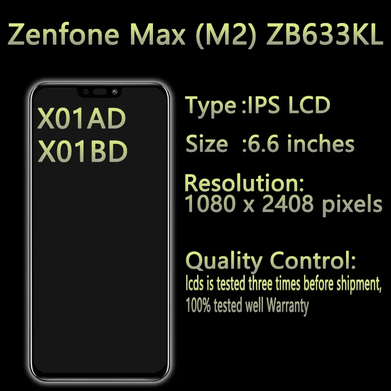 Lcd Touch Screen For Asus Zenfone Max (M2) ZB633KL Lcd Pantalla X01AD X01AB Mobile Phone Display Replacement