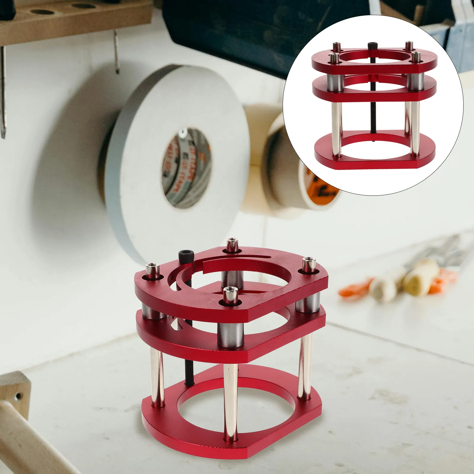 

Lift Table Drill Press Milling Bumper Stand Foldable Work Bench Machine Red Adjustable Deck Support