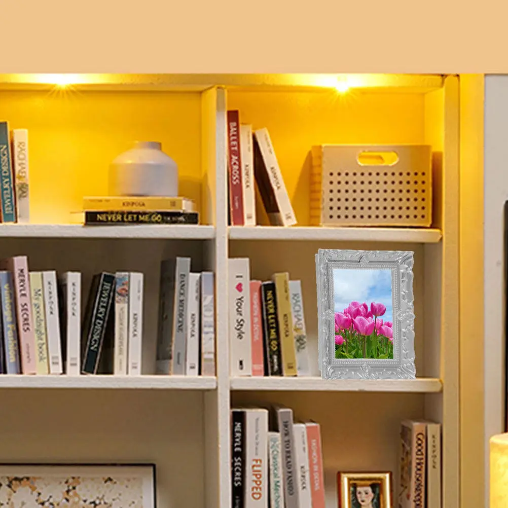 

Набор из 5 миниатюрных фоторамок из смолы: винтажные картины, декоративные украшения для миниатюрных домиков, декор для микроландшафта, мини-фоторамки для домиков