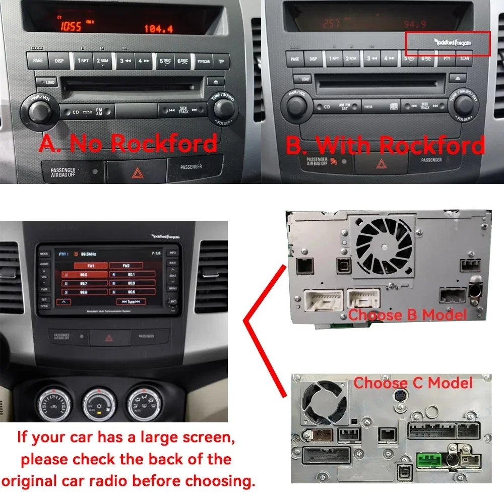 For Mitsubishi Outlander 2006-2011 Peugeot 4007 Citroen C-Crosser Android Car Radio Multimedia Player Carplay Screen Auto Stereo