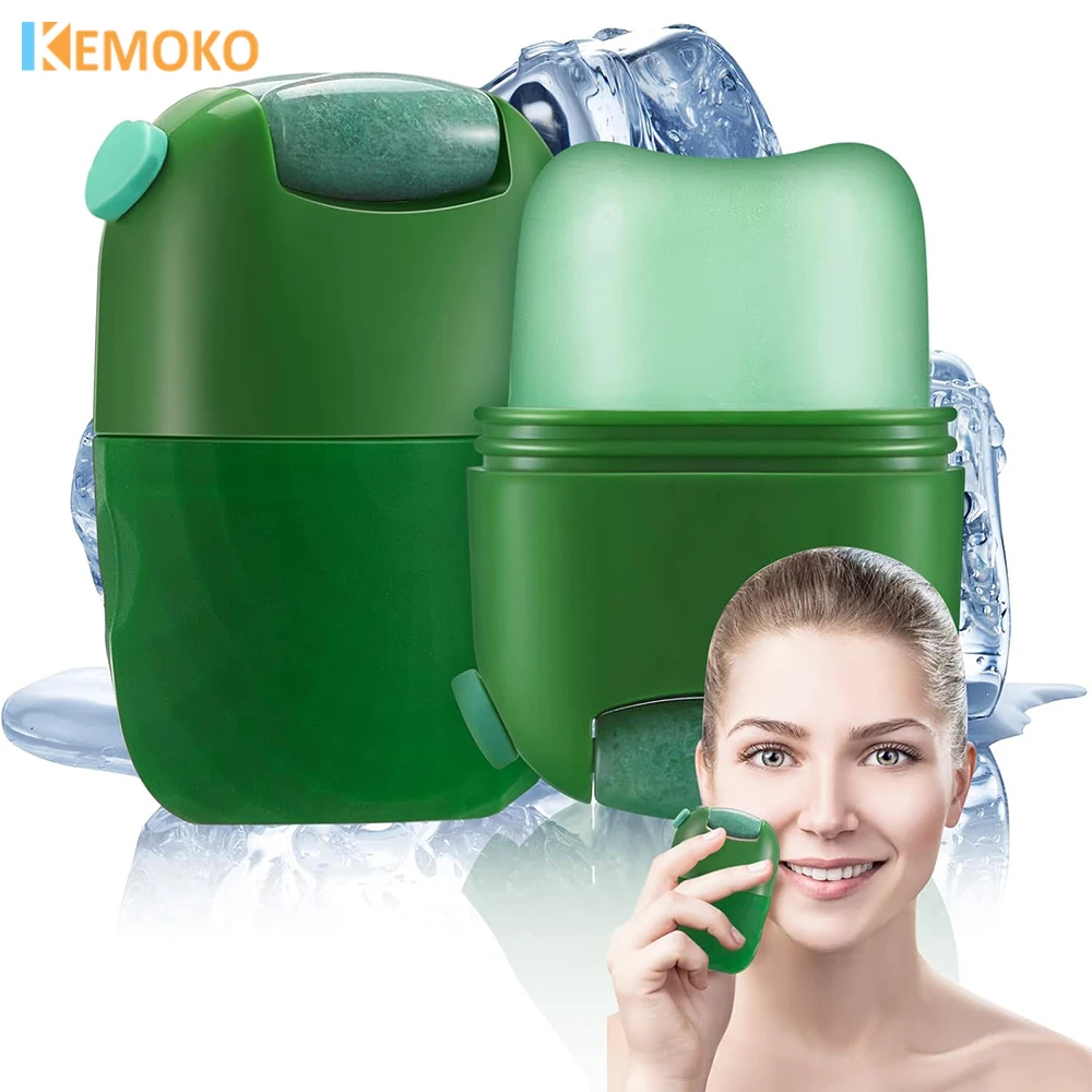 

2 in 1 Ice Cube Facial Roller Jade Face Massaer Roller Gua Sha Face Lifting Device Reduce Edema Neck Eye Beauty Care Device