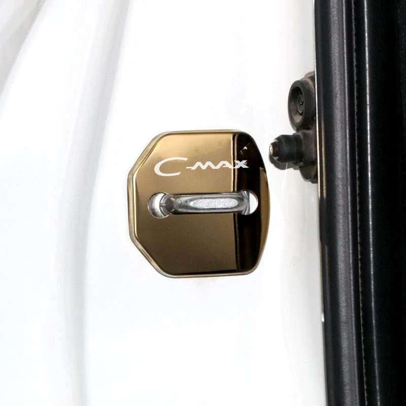 4pcs/set Car Styling Door Lock Protective Covers Case Anti-rust Stickers for Ford C-MAX Cmax Logo Auto Decorative Accessories - view 5