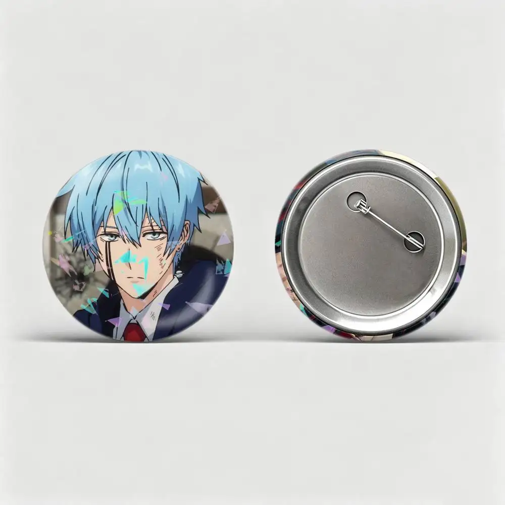 M-Mashle Anime L-Lance Crown  Custom Tinplate Round Button Badge Pins Brooches