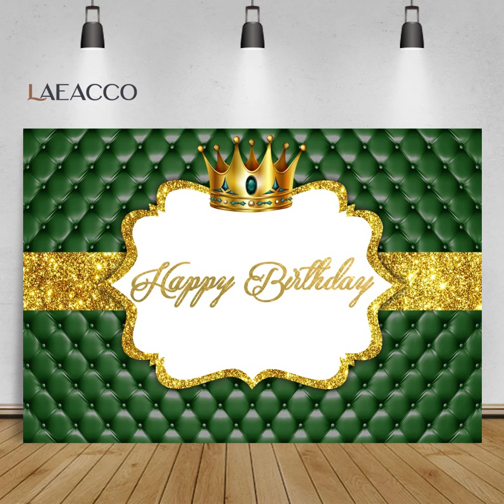 Princess Pink Backdrop Photography Gold Crown Headboard Sofa Happy Birthday Party Poster Portrait Photo Background Photo Studio