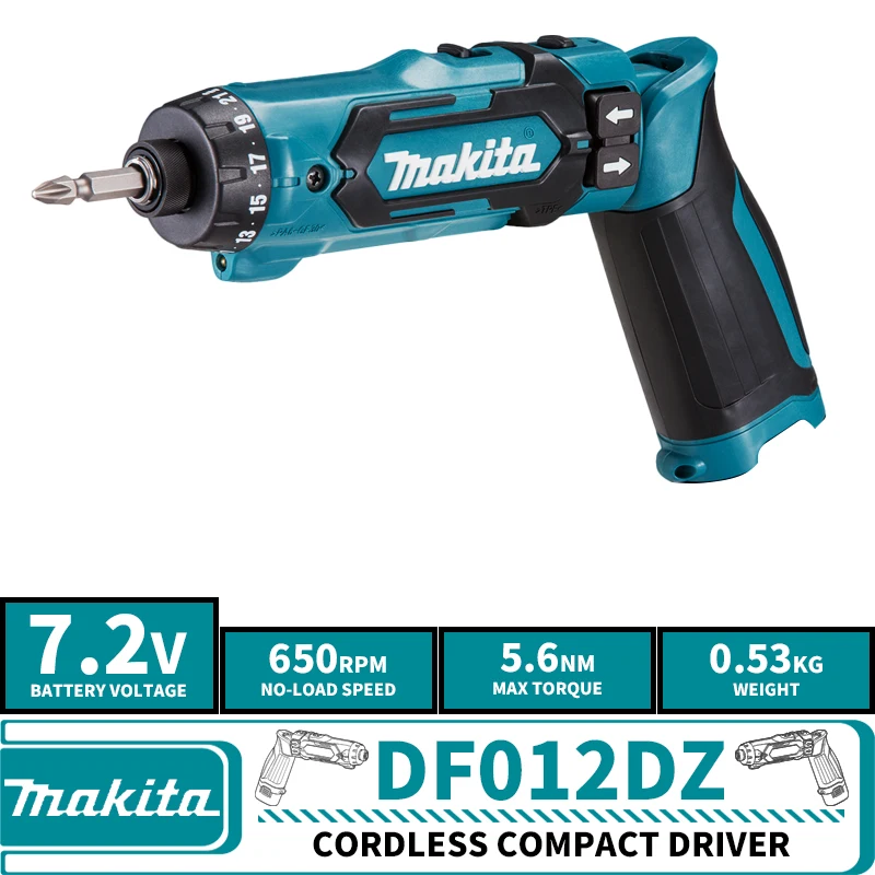 Makita DF012DZ Cordless Compact Driver Pencil Electric Screwdriver 7.2V Lithium Power Tools Drill