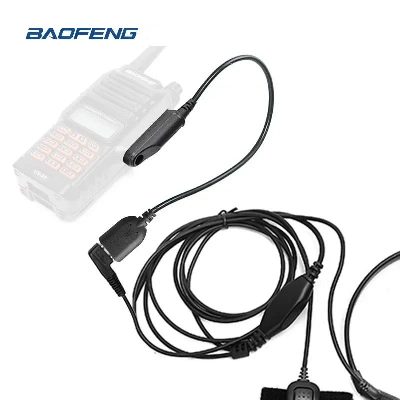 Baofeng UV-9R Pro Audio Adapter Cable 2 Pin K Plug Earphone Speaker Mic for UV-68 Pro Max UV-S22 UV-XR BF-9700 Waterproof Radios
