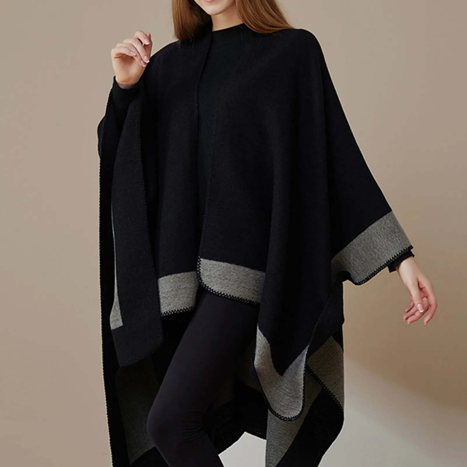 Cashmere Women Capes Scarf Winter Pashmina Shawls Cashmere Thick Wraps Lady Tassel Warm Scarves Cloaks Coat Hairy Bufanda Stoles