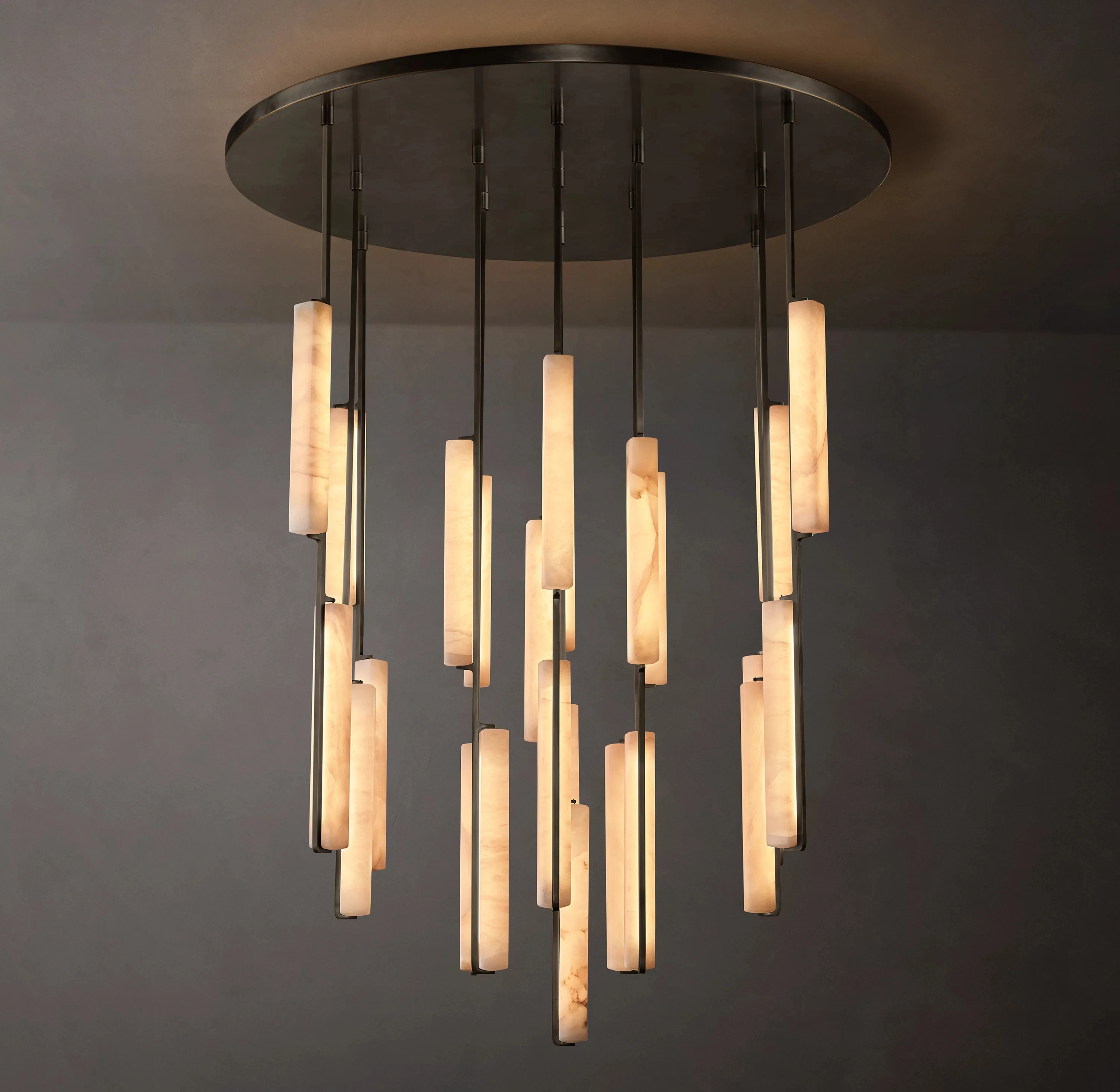 Build Your Home With Our Natural Alabaster Black American Led Marble Chandelier Lighting Lustres Hanging Lamps For Living Room