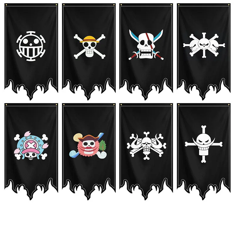 70x125cm One Piece Chopper Skull Luffy Flag House Banner Stark Map Flag Wall Magic Bar Home School Cosplay Party Gift Decor