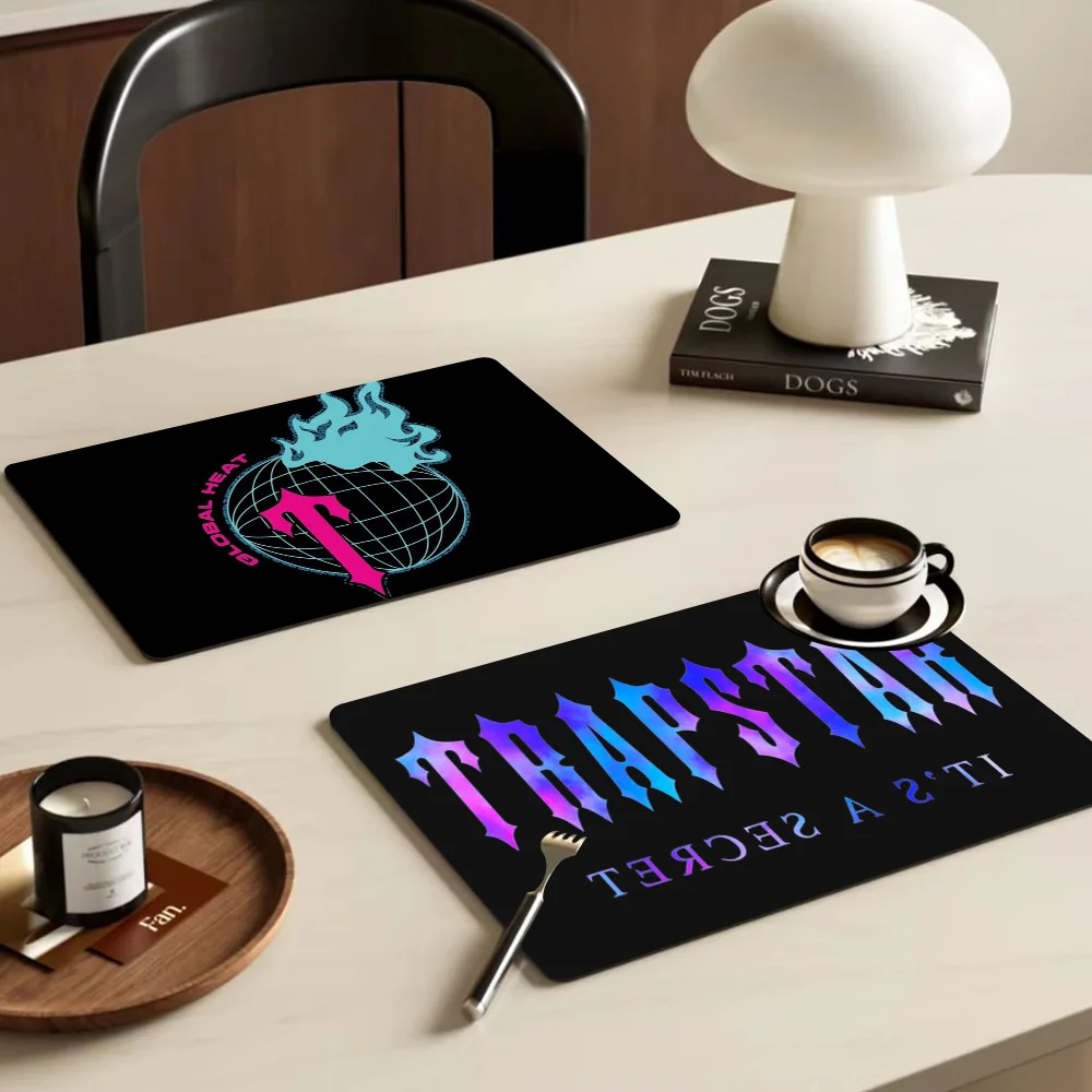 Fashion Trapstar Logo Absorbent Drain Mat Countertop Dry Mats Printed Coffee Machine Draining Pad Kitchen Table Tableware