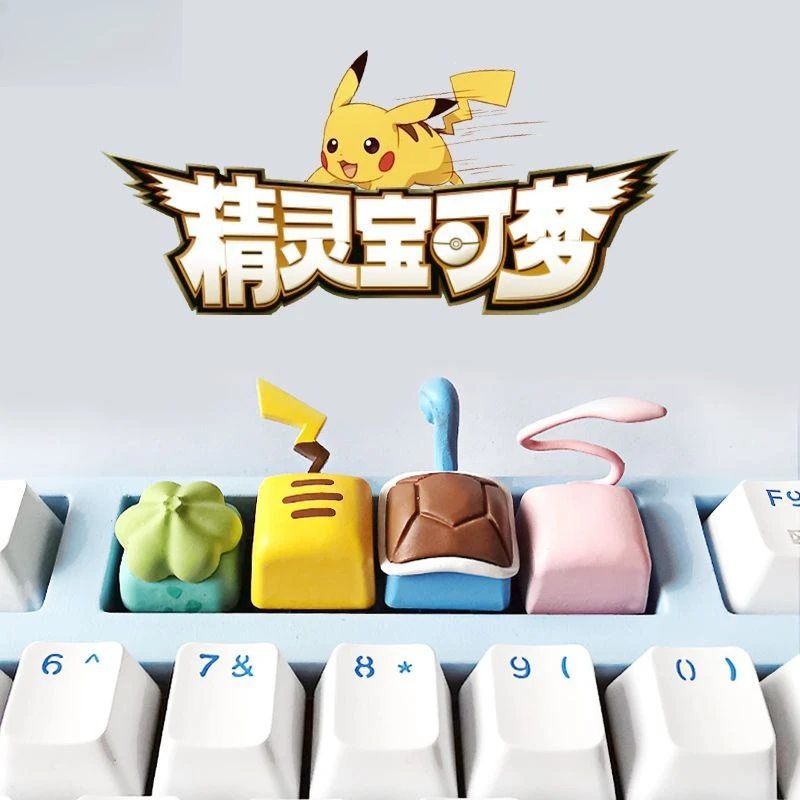 

Pokémon Cute Anime Single Artisan Keycap Pikachu Charmander Squirtle Custom Key fo Mechanical Gaming Keyboard Decor kawaii decor