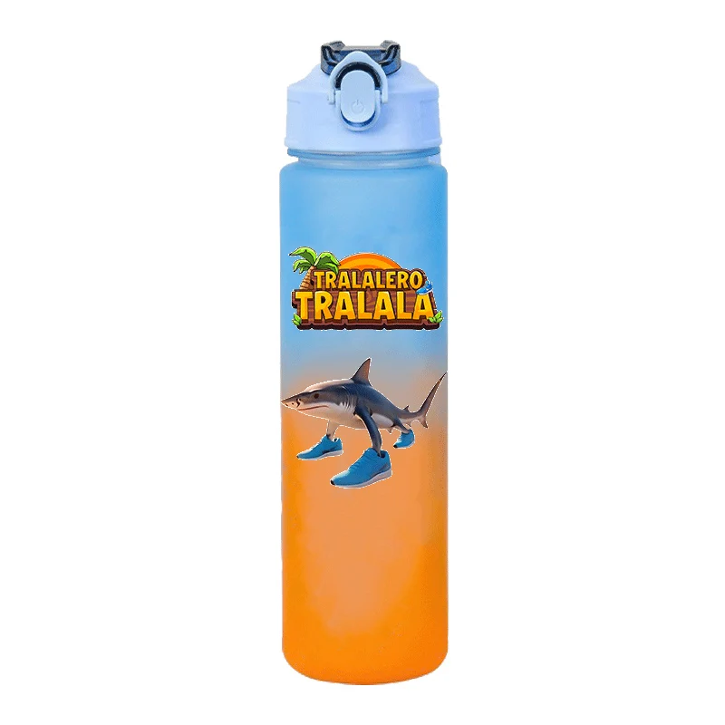 Bouteille d'eau italienne Brainrot pour garçon et fille, 750ml, Tralalero Tralala, tasse à boire Portable, Sport de plein air, tasse d'eau, Anime, cadeau pour enfants