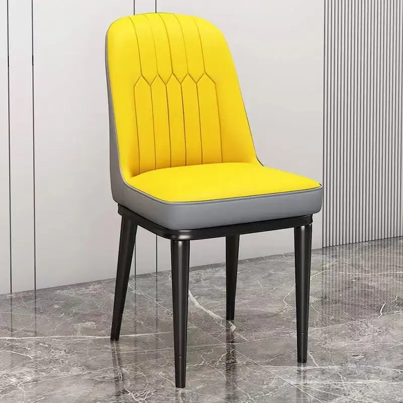 Lightweight leather dining chair modern luxury Nordic style steel wood base multifunctional home office hotel living room