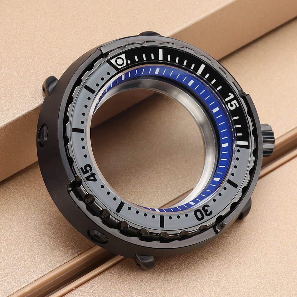 47mm-black-men's-diver-watch-case-c3-bezel-insert-for-tuna-can-seiko-nh35-nh36-nh38-nh34-movt-steel-repalcement-skx-accessories