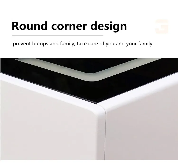 طاولة بجانب السرير الذكية بسيطة وحديثة وصغيرة متعددة الوظائف مع منضدة شحن لاسلكية حمراء شبكية خفيفة #4