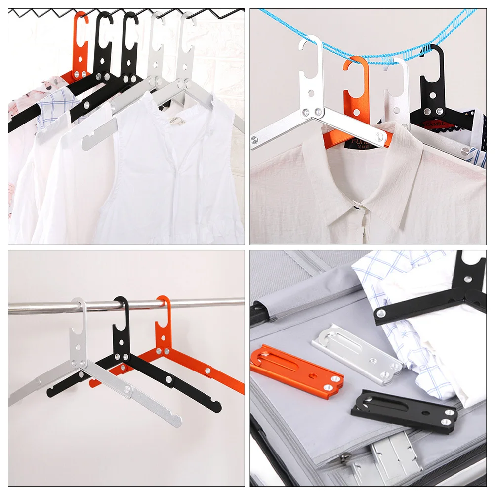 

3Pcs Foldable Metal Hangers Lightweight Compact Design Travel Coat Hangers for Suit Pants Skirt Storage Solution