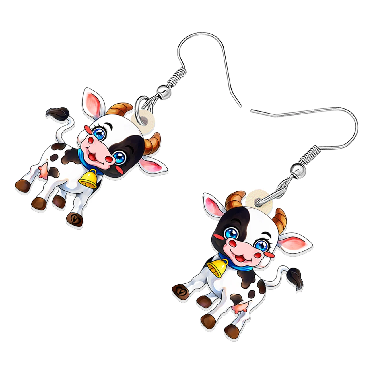 Bonsny acrílico natal engraçado leite vaca brincos balançar gota festa favores para mulheres meninas amigos animais de fazenda jóias presentes