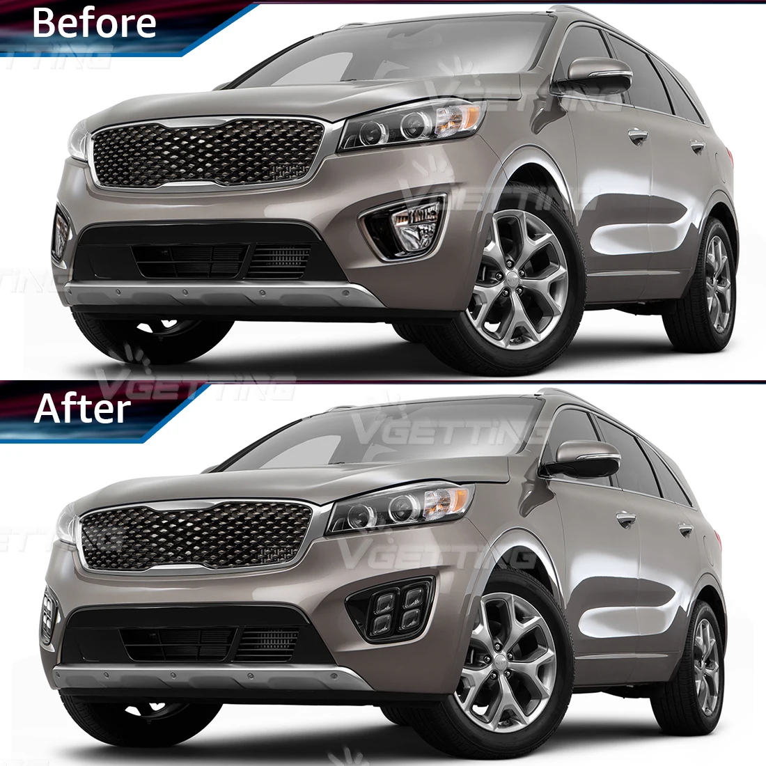 For KIA Sorento 2015 2016 2017 LED Fog Lamps Car DRL Daytime Running Lights US Asia Type Front Bumper Headlights Car Accessories