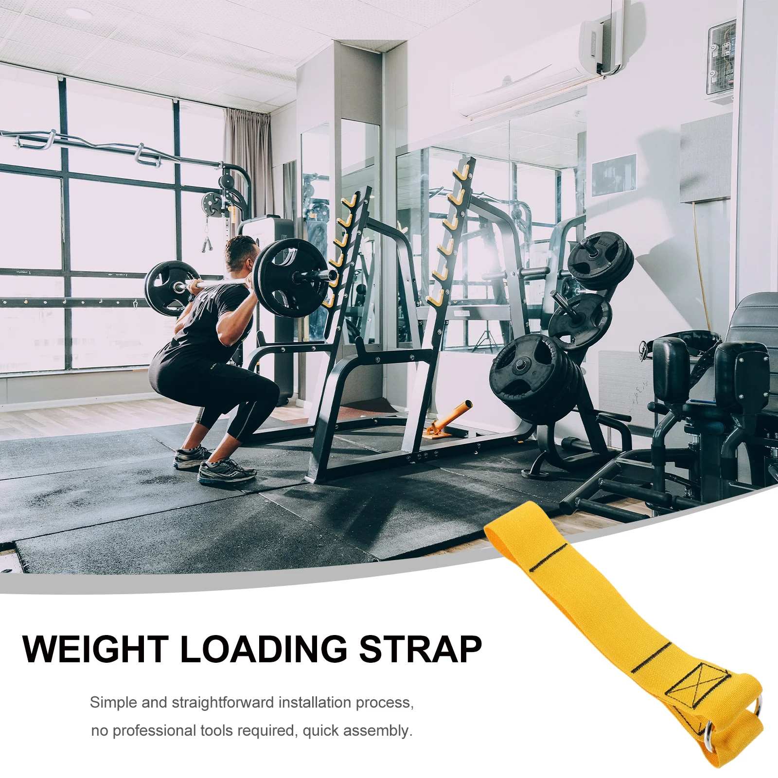 

1pcs Weight Plate Loading Strap Heavy Duty Fitness Strap For Barbells Dumbbells Weight Lifting Accessories Workout Gear