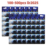 100-500PCS LIR2025 Conveniently Rechargeable Battery Lithium charging Can Replace 3.6v 35mAH CR2025 for watches Coin Battery