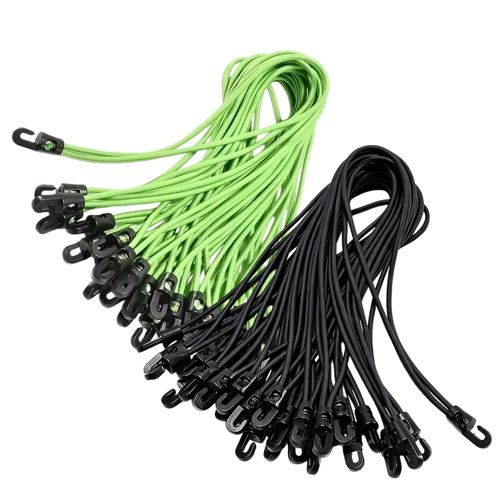 25Pcs Bungee Cord with Hooks High Elasticity Expander with Hooks Rubber Tensioner with Hooks for Camping Tarpaulin