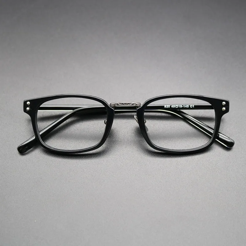 New Classic Retro Gold High Quality Fashion Classic Hand-made High Myopia Glasses Frame Hand-made Short Box 820 Men and Women.