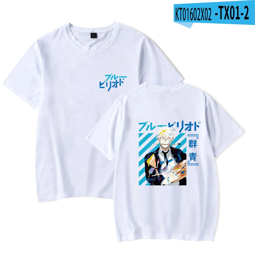 

Blue Period Printing T-shirt Summer Fashion Round Neck Short Sleeve Popular Japanese Anime Streetwear Plus Size