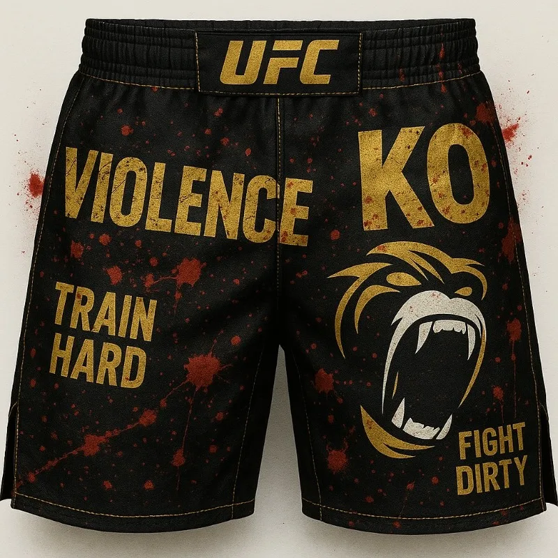 

2026 UFC Боксерские шорты для мужчин и женщин Спорт на открытом воздухе, отдых, быстросохнущие, удобные, детские, модные для взрослых, 3D-печать