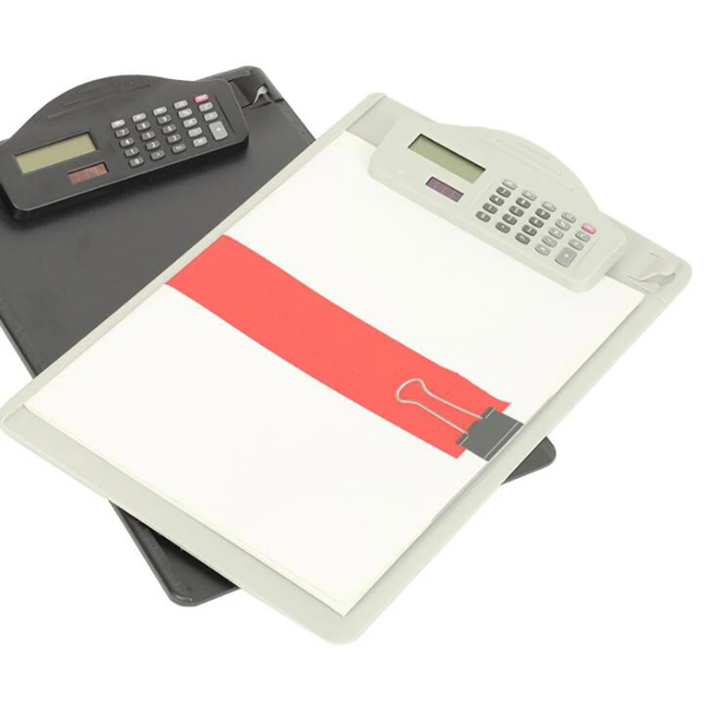 

A4 Clipboard with Calculator Black Document Clips Folder Lightweight Office School Business Travel Paper Holder Profile