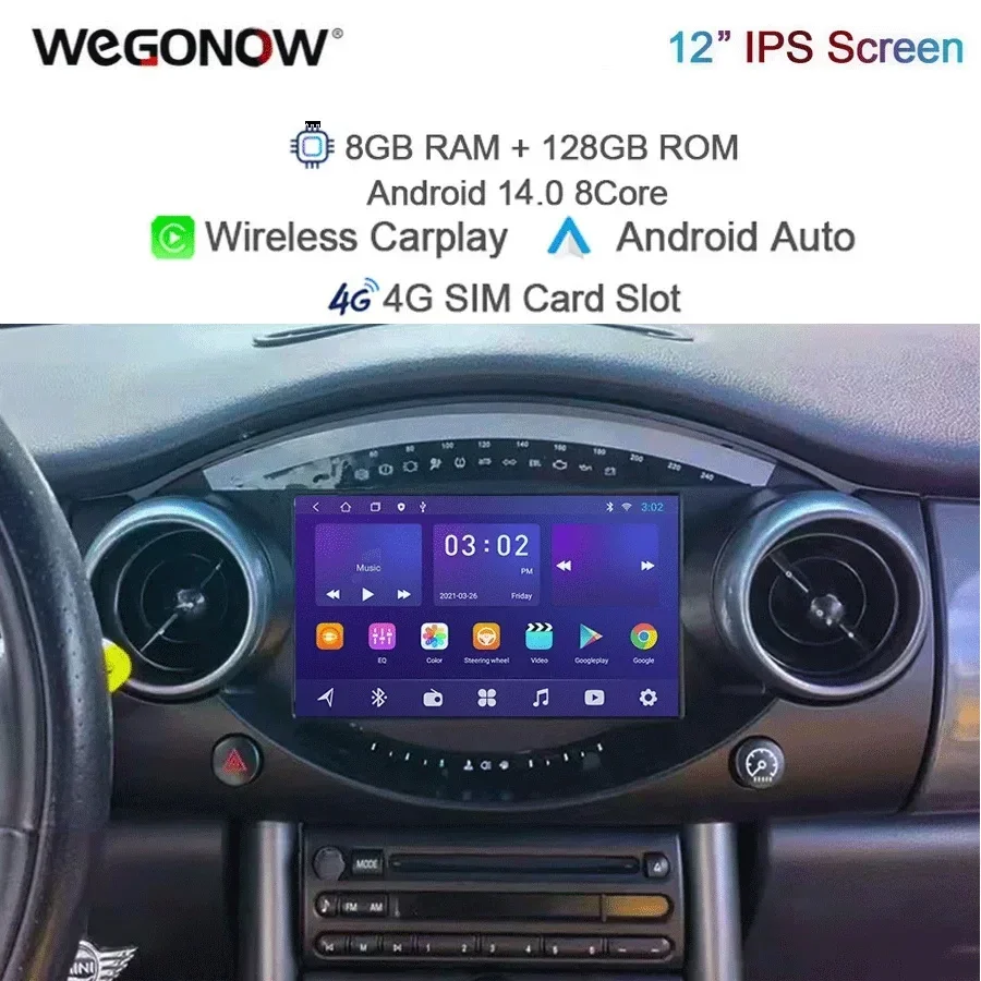 

360 Camera Android 14 Car multimedia Player Navigation GPS 4G LTE Stereo 2din Radio For BMW Mini Cooper S R50 R52 R53 2000-2006