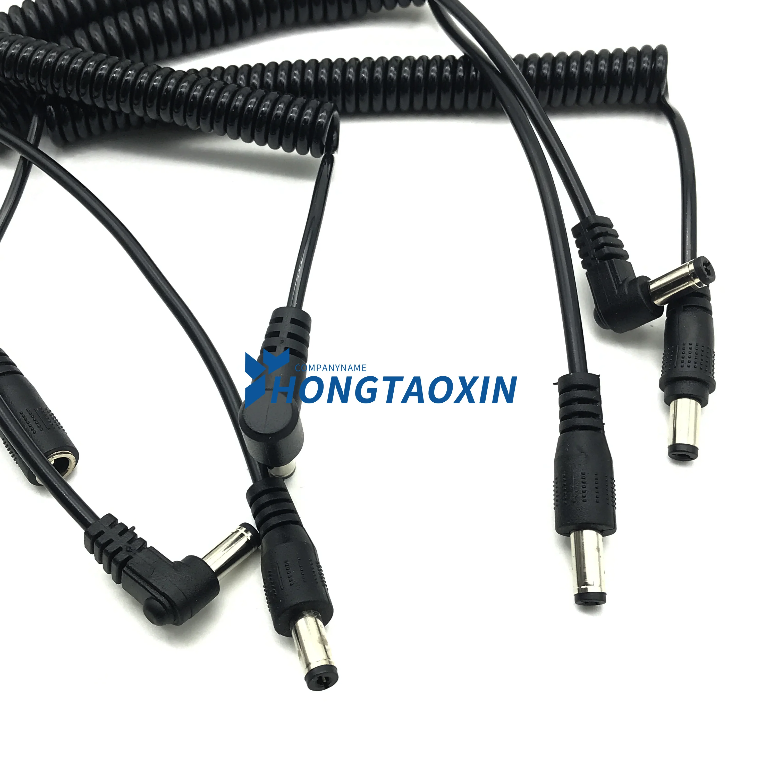 DC 5.5*2.1mm Male to 5.5*2.1mm Male Power Retractable Cord 1.5m Power Adapter DC Angle Jack Plug Cable With Spring For Monitor